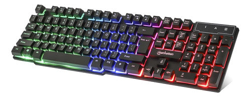 Teclado Para Juegos De Membrana Con Cable Manhattan Con Led 0