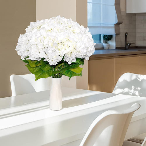 JIFTOK 10pcs White Artificial Hydrangea Flowers for Decor 1