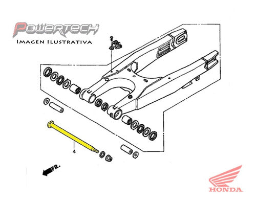 Eje Horquillon Honda Cr 125 - 250 2002-2007 / Crf 250 - 450 2002-2020 - Powertech Motos 2