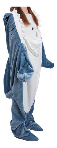 Manta Wearable Shark Suave Y Cálida Para Dormir, Talla Única 1