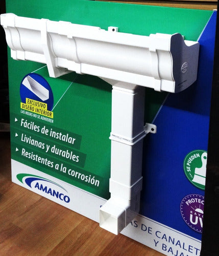 Amanco Plastic White PVC Gutter Kit for Roof 3