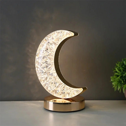 UruguayGadgets Rechargeable USB Touch Table Lamp - Crescent Moon Design with 3 Colors 4