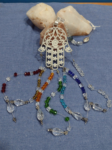 Harmonizing Sun Catcher Hamsa Hand Pendant (47cm) 2