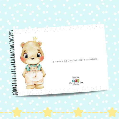 Printable Baby Memory Album Watercolor Bear 1