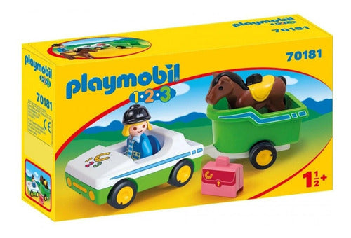 Playmobil Auto Con Remolque 1 2 3 Para Niños Febo 0