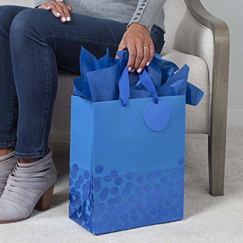 Hallmark Large Distinctive Gift Bag with Blue Dots 4