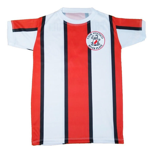 River Plate Tricolor 1980 Kids Jersey Set - Customizable with Player Numbers - Polyester Replica 2