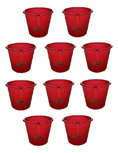 Mascardi 17 Liters Plastic Bucket with Steel Handle x10 0