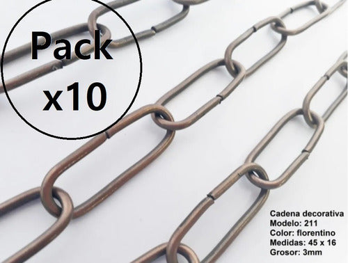 Patagonia Style Lamp Chain 211 - Pack of 10 Units - 1 Meter Each - Copper Color 0