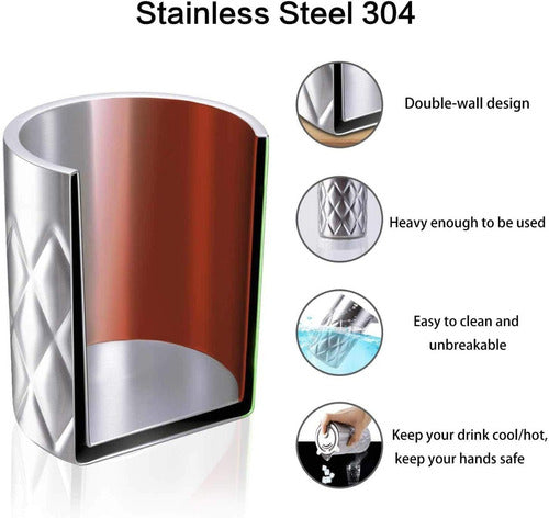 Double Walled Stainless Steel Composition Glass 1