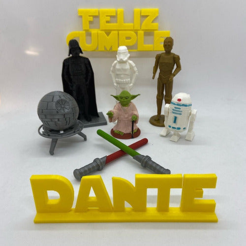 PALMERA 3D Adorno Torta Star Wars.pack+ Cartel Nombre Personalizado 0