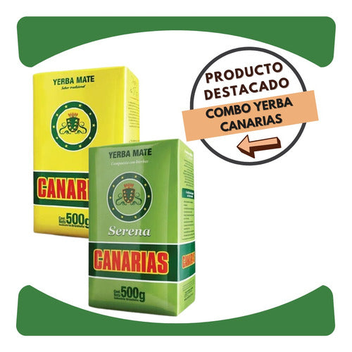 Canarias Yerba Mate Combo Clásica + Serena X2u Natural 500gr 1