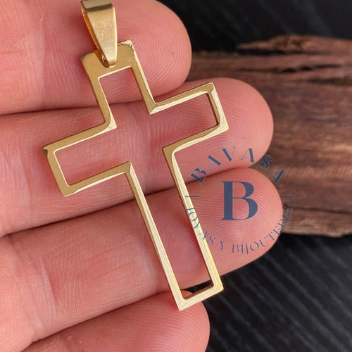 Bavasapiercing Surgical Steel Cross Pendant with Chain 5