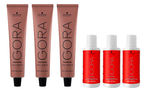 Schwarzkopf Professional Kit X 3 Igora Color 10 + Oxidant 60ml 0