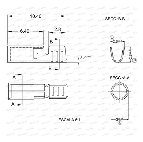 1000 Terminales Cilindrico Ext 3mm Int 2.37mm Para Tubo Led 1