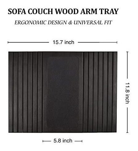 Mesa De Apoyo De Bambu Para Brazo De Sofa Negra 3