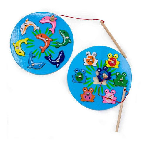 Magnetic Fishing Set Wooden Educational Kids Toy 2