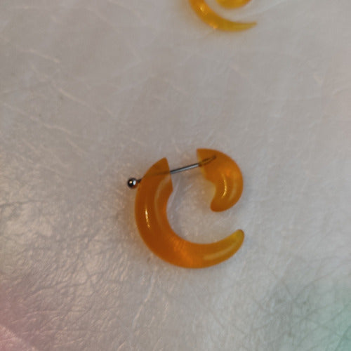 Acrylic Steel Spiral Fake Expander Horn Earrings Piercing 3-4 cm 115