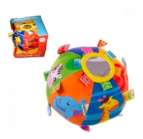 Pelota Soft De Tela Didáctica Con Animales Para Bebe Sonidos 1