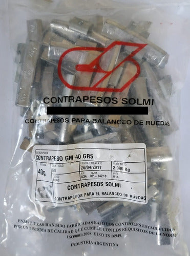 Solmi Contrapesos Plomo Llanta Gm Para Balanceo 40grs X 50un 0