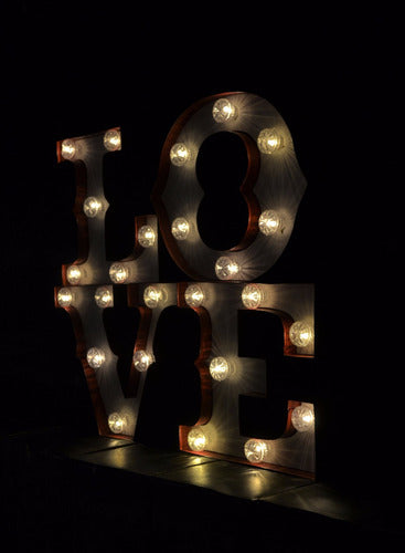 LED Lighted Metal Sign Love 40x35x5 Cm 3