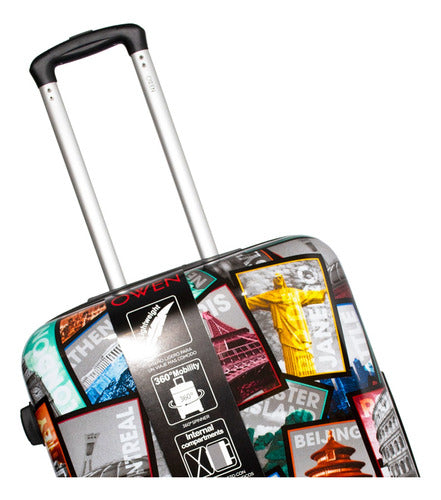 Owen Medium Printed Rigid Luggage OW40006 24'' 6c 6