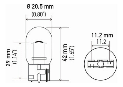 Lampara T20 7440 1 Polo 12v 21w Marca Hella Caja X 10 Unid 2