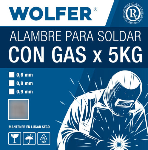 Wolfer Alambre Para Soldar Mig Con Gas 0,9 Mm X 5 Kg + Pico 1