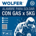 Wolfer Alambre Para Soldar Mig Con Gas 0,9 Mm X 5 Kg + Pico 1