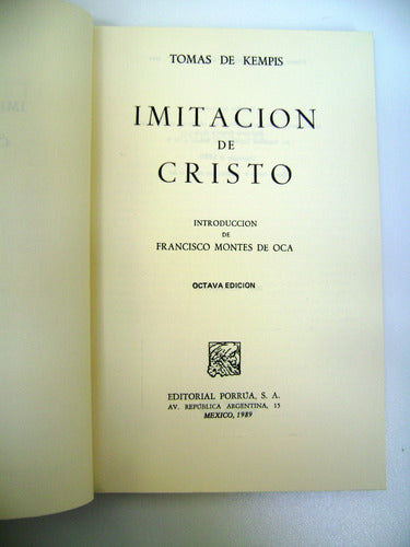 Imitacion De Cristo Tomas De Kempis Editorial Porrua Boedo 1