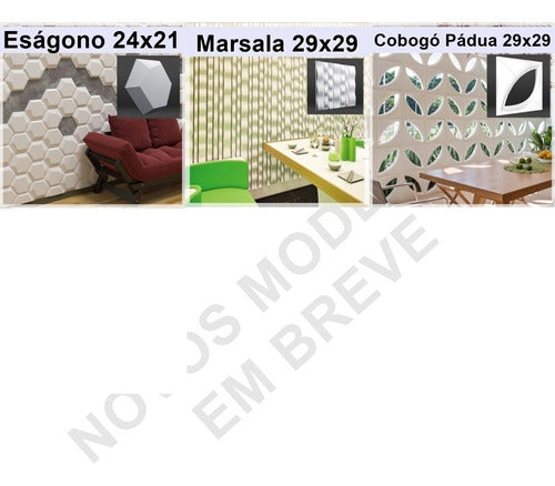 Forma Para Placa Gesso 3d E Cimento Fdg Plástico Molde Fdg 7