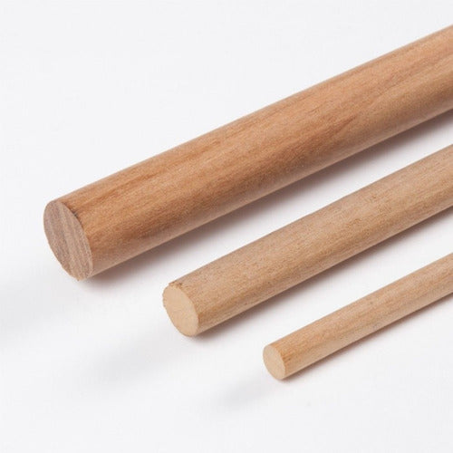 Set of 3 Round Pine Wood Dowels 4mm Cylindrical Lathes 3