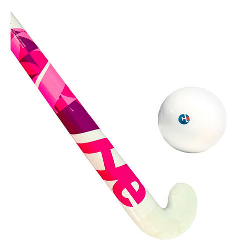 Hockey Equipment Initial Kit Fiberglass Stick + Textured White Ball 1