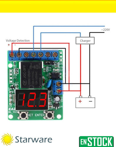 Modulo Control Carga Y Descarga  Dc 12v Relay Timer Bateria 1