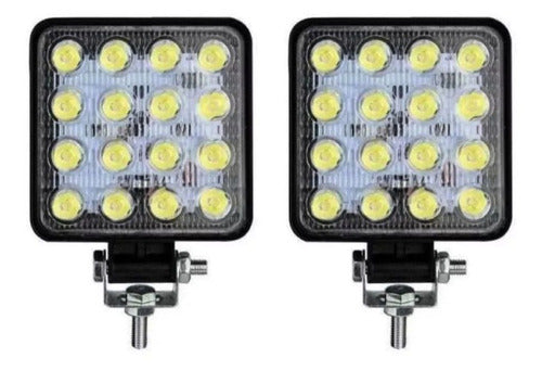 Kit X2 Faro Led 48w 16leds 4x4 Cuatri Moto Universal 0