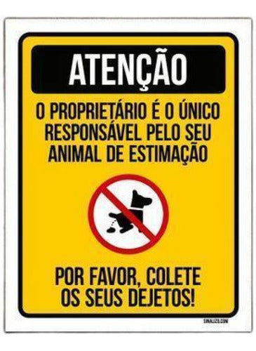 Placa Sinalização - Por Favor Colete Dejetos De Cão 27x35 0