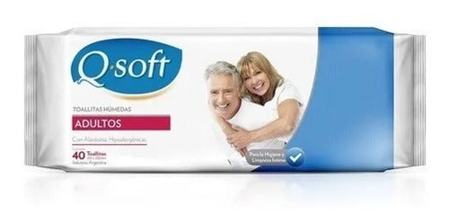 Q-soft Toallitas Húmedas Para Adultos X 40 Unidades 0