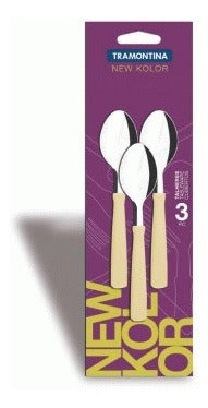 Tramontina New Kolor Set of 3 Dessert Spoons - 23167/330 0