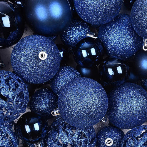 Set Adornos Navideños Colgantes Para Arbol Azules 100 Unidad 2