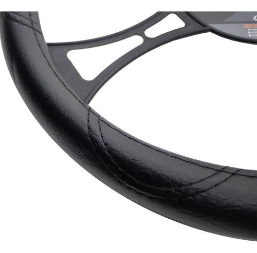 G60 Universal 38cm Black Leatherette Steering Wheel Cover with Stitching 4