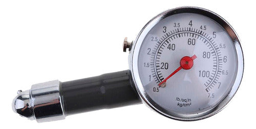 Universal Tire Pressure Gauge 10-50psi Silver 2