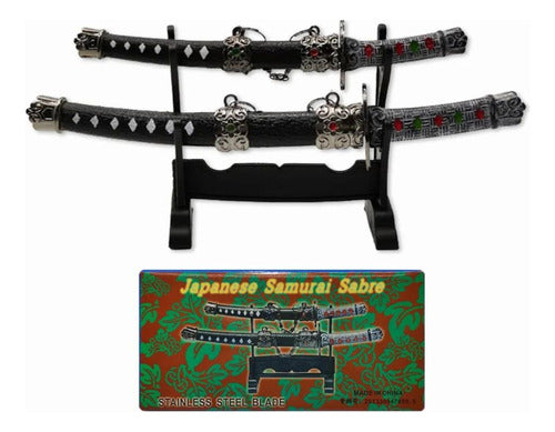 Mini Katana 2 Espada Sabre Abre Carta Samurai Pequeno 1