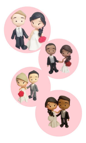 Agatha Wedding Couple Cold Porcelain Cake Topper 0