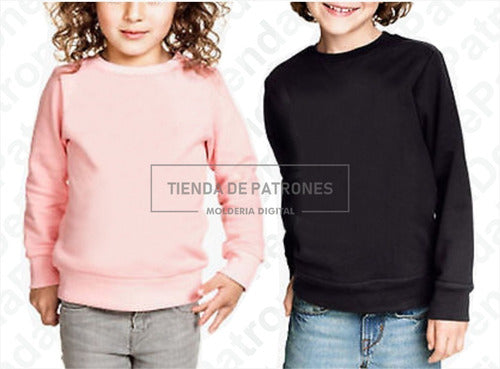 Universo Imprimible Printable Pattern Basic Sweatshirt for Kids Sizes 6/8/10/12/14 1