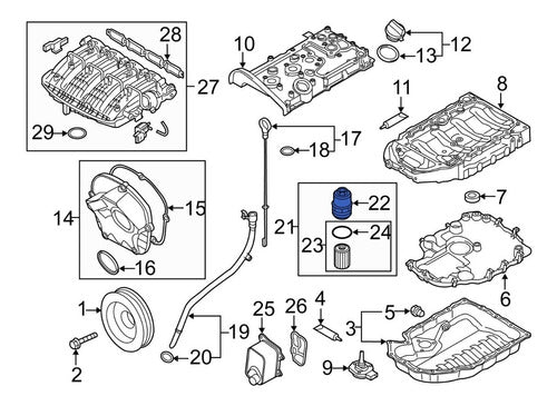 Tapa Filtro Aceite A3 A4 A5 Q5 Vento Passat Golf 1.8 2.0 Tsi 2