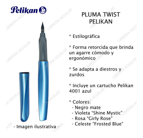 Pelikan Twist P457 Fountain Pen - Celeste Frosted Blue 1
