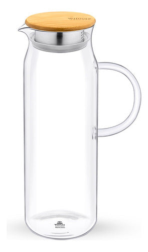 Jarra Con Tapa De Bambú 1500ml Thermo Glass 1