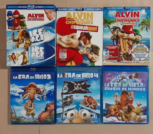 La Era De Hielo + Alvin Y Ardillas 8 Pelis Blu-ray Original 0