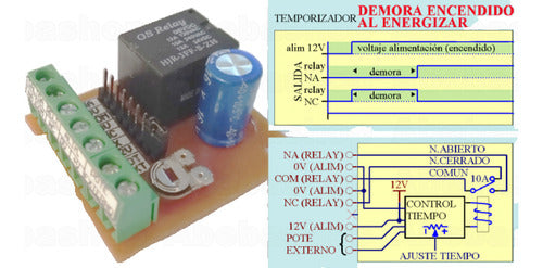 Pack 4x Temporizador 12v Demora Al Encendido Ajust Bornera-p 0