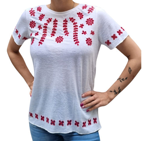 Next Blusa Remera Mujer Amplia Broderie Importado 2